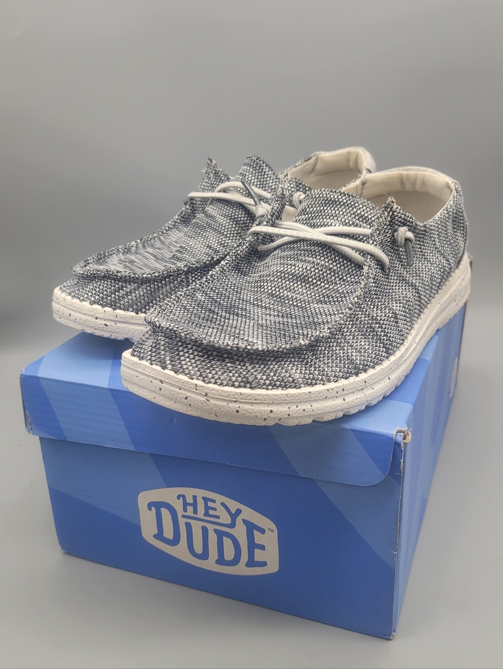 HEY DUDE Wendy Sox Gray Slip On Shoes Women’s Size 10 EU 41 Lightweight Comfort